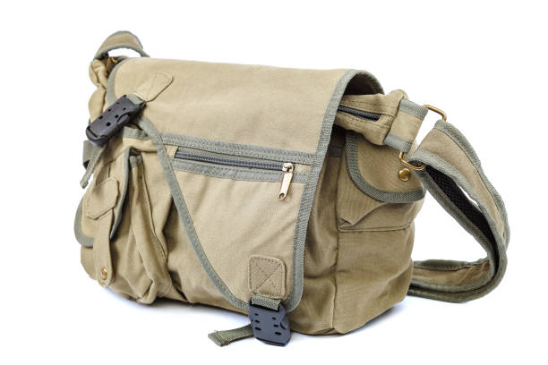 Comfortable fabric sports bag isolated on white background.